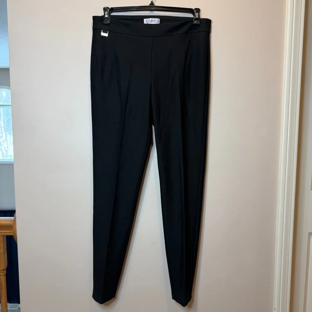 Nanette Lepore Black Tapered Leg Dress Pants Slacks Womens Size Large Career